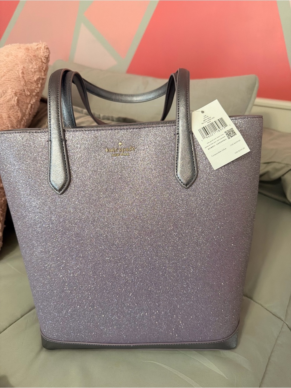 kate spade Glitter Tote in Lavender